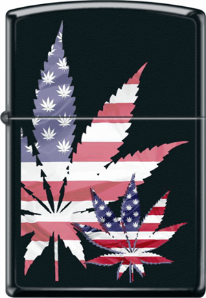 USA Leaf Black Matte Zippo