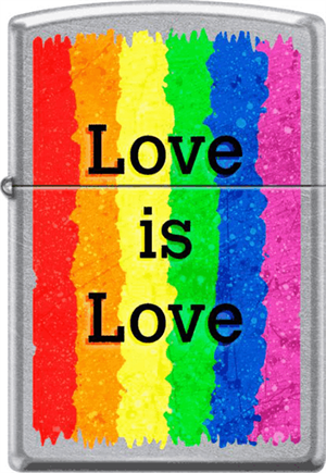 Love is Love Rainbow Chrome Zippo