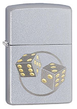 Dice SATIN Chrome Zippo Lighter