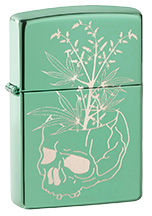 Botanical Design High Polish Green Zippo Lighter