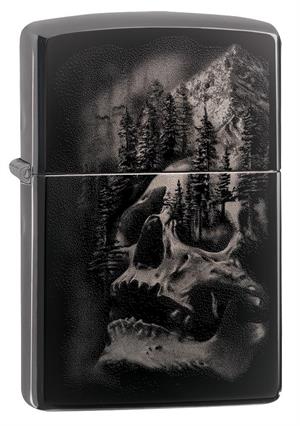 Skull Mountain Design Black Ice Zippo LIGHTER