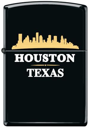 Houston Skyline Black Matte Zippo LIGHTER