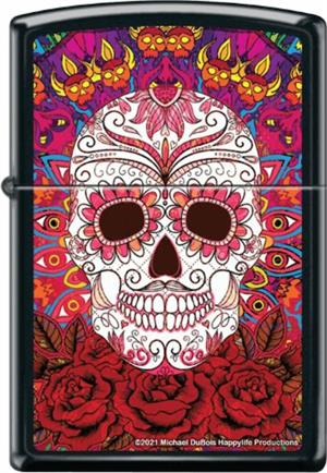 Day of Dead by Mike Dubois - Black Matte Zippo Lighter