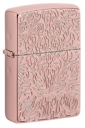 Amor Carved Design Rose GOLD Zippo Lighter