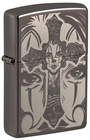 SKULL Cross Design Zippo Lighter