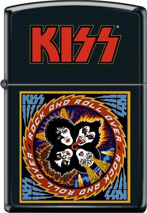 KISS Rock N Roll Over Black Matte Zippo Lighter