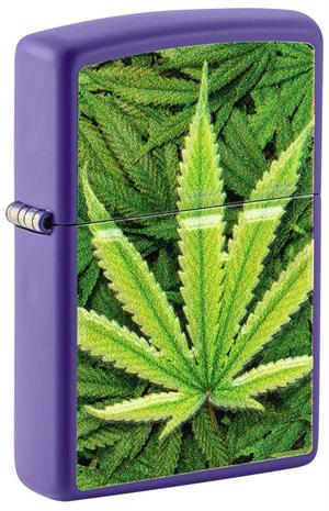 Cannabis Design Purple Matte Zippo LIGHTER