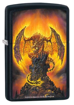 Ed Beard Jr - Harbinger of Fire BLACK Matte Zippo Lighter