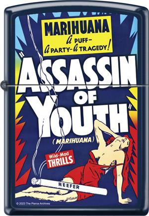 Assassin of Youth Blue Matte Zippo Lighter