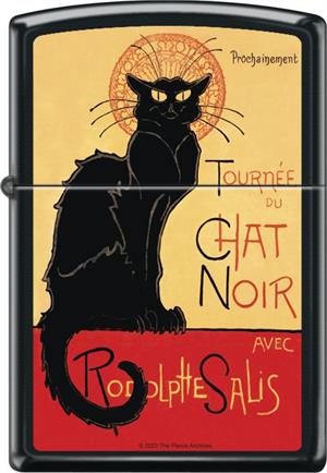 Chat Noir Black Matte Zippo Lighter