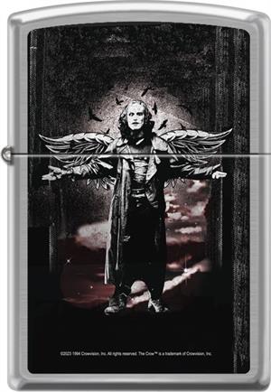 The Crow - Wings - Brushed Chrome Zippo LIGHTER