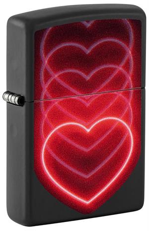 Glowing Hearts Design Blacklight Zippo LIGHTER