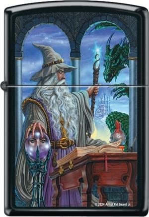 Wizard's Emissary by Ed Beard Black Matte Zippo LIGHTER