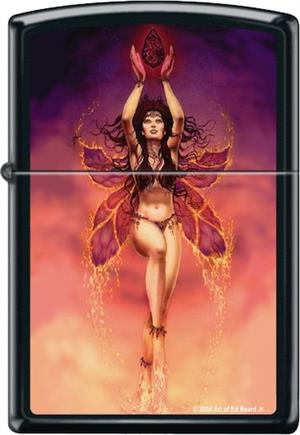 FirE Fairy By Ed BEard BlaCk MattE Zippo LightEr