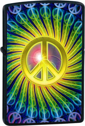 Mo Peace Black Matte Zippo LIGHTER - 218-C1008794 - Black Ball Exclusive