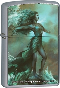 Breaking Waves - Renee Biertempfel - Brushed Chrome Zippo - 200Ci402328 - Black Ball Corp. Exclusive