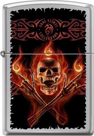 Anne StokeS High PoliSh Chrome Zippo - BlaCk Ball Corp. ExCluSive
