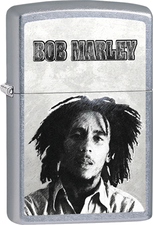 Bob Marley Zippo LIGHTER - B&W Face Street Chrome - Black Ball Corp. Exclusive