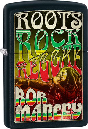 ''Bob Marley Zippo Lighter - Roots, Rock Reggae Street Chrome - Black Ball Corp. Exclusive''