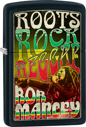 ''Bob Marley Zippo LIGHTER - Roots, Rock Reggae Street Chrome - Black Ball Corp. Exclusive''