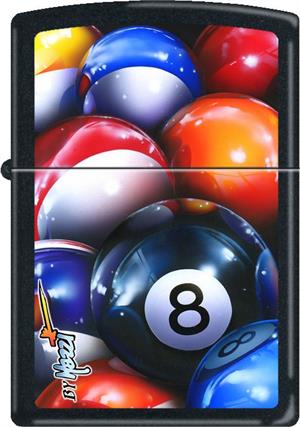 Mazzi - 8 Ball BlaCk Matte Zippo - BlaCk Ball Corp. ExCluSive