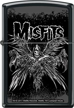 Misfits Zippo Lighter - Descending Angel - Black Matte - Black Ball Corp. Exclusive