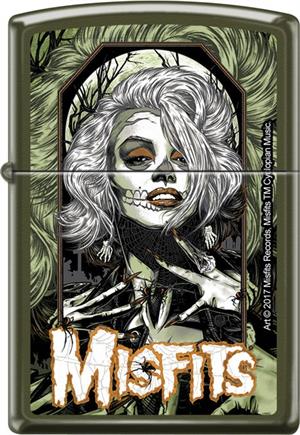 Misfits Zippo LIGHTER - Original Misfit - Green Matte - Black Ball Corp. Exclusive