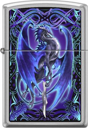 Stormblade By Ruth ThompSon - Satin Chrome Zippo - BlaCk Ball Corp. ExCluSive