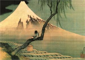 ''Hokusai - Boy on the Tree  - 16'''' X 20''''''