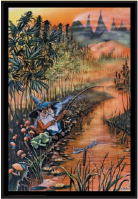 GNOME FISHIN NON FLOCKED BLACK LIGHT POSTER - MIKE DUBOIS - 24" X 36"