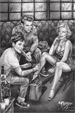Audrey Hepburn, Marilyn Monroe, James Dean by: James Danger Harvey Poster - 24
