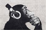 Chimp with Headphones on Poster - 22.375'' x 34''