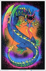 Fire Dragon Black Light Poster - 23