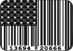 BARCODE FLAG - LARGE STICKER - 2 1/2