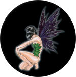 NEDDA SHISHEGAR - TORN FAIRY  - ROUND STICKER - 2 1/2