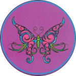 BUTTERFLY  - ROUND STICKER - 2 1/2