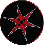 NINJA STAR  - ROUND STICKER - 2 1/2
