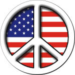 PEACE FLAG - ROUND STICKER - 2 1/2