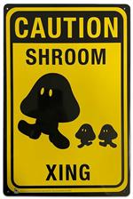Shroom Crossing Tin Sign - 20x30cm - 7.87