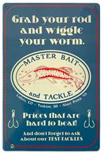 Master Bait and Tackle Tin Sign - 20x30cm - 7.87