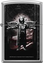 The Crow - Wings - Brushed Chrome Zippo Lighter Image