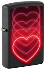 Glowing Hearts Design Blacklight Zippo Lighter Image