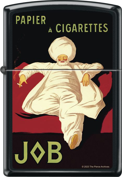 Job Papier a CIGARETTES Black Matte Zippo Lighter